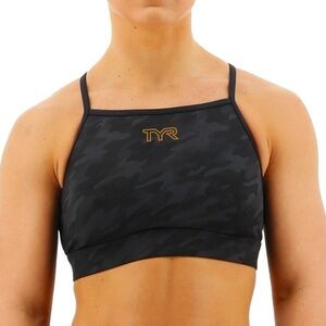 NWT - TYR Base Kinetic™ Women's High Neck Sports Bra - Blackout Camo - XL
